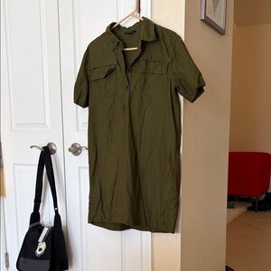Banana Republic Olive Green Shirt Dress